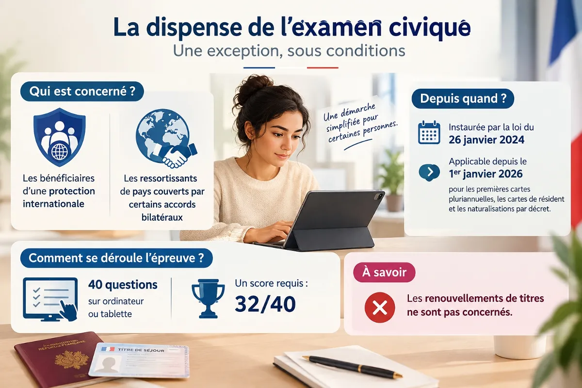 Examen civique : qui bénéficie d'une dispense légale et comment se préparer dès 2026