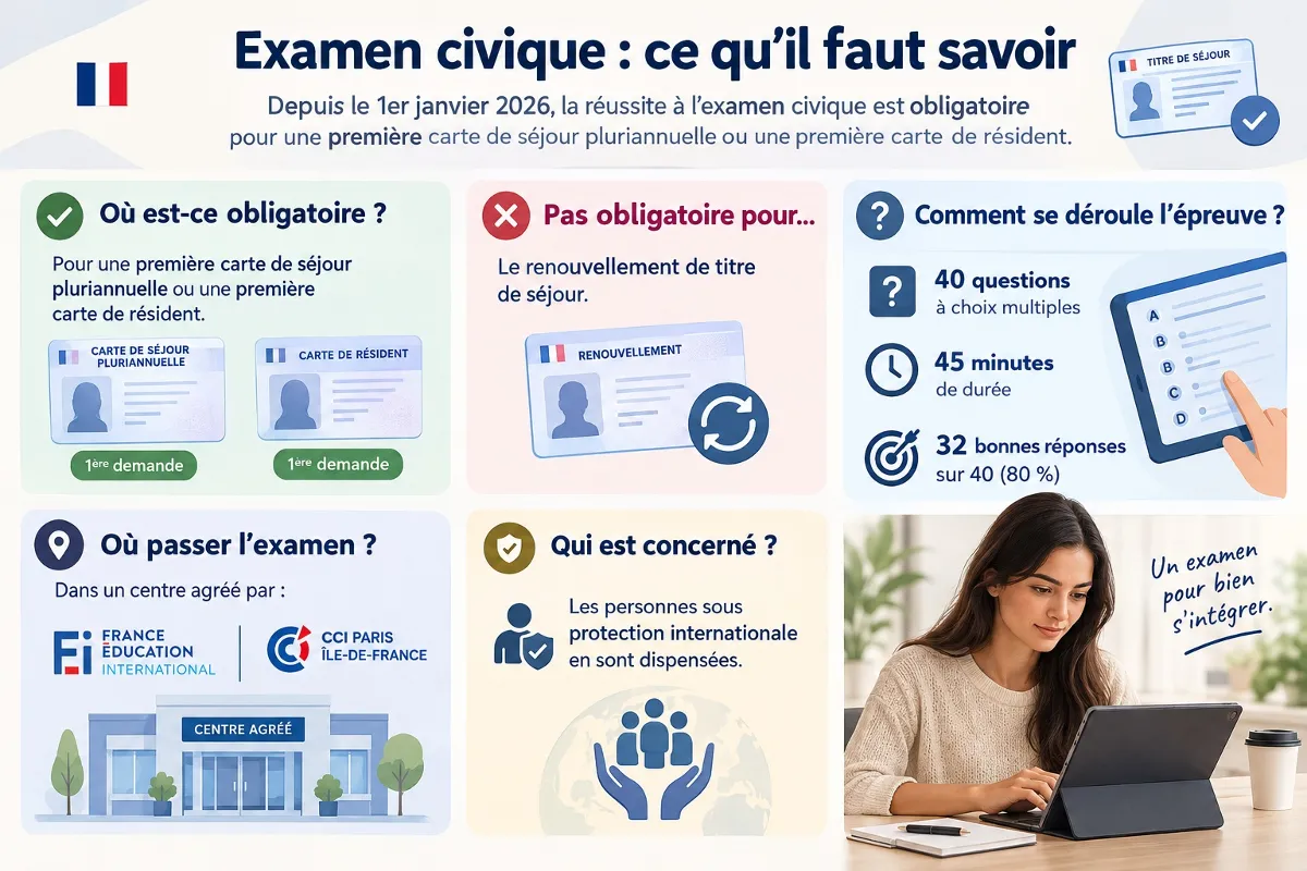 Examen civique et renouvellement de carte de séjour : ce que prévoit la loi pour votre titre