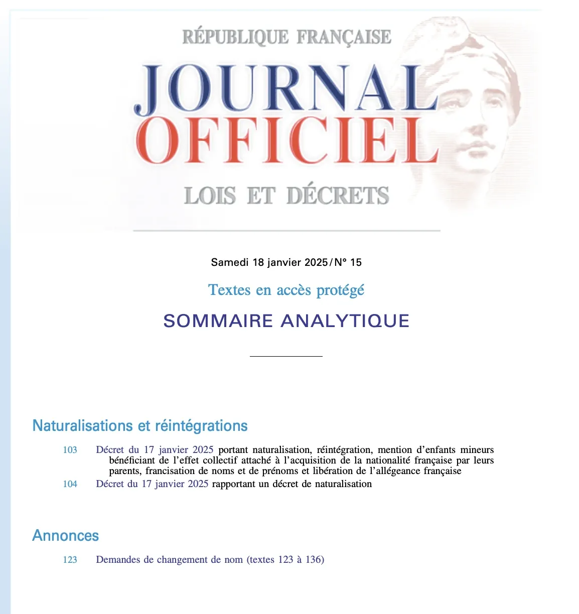 extrait journal officiel naturalisation